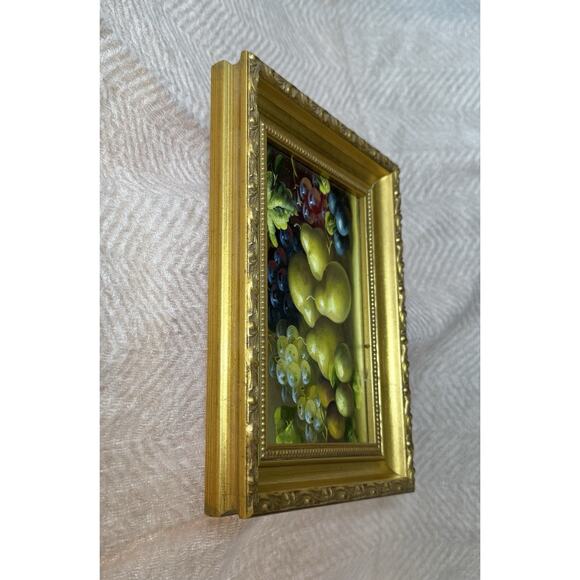 Original Mid-Century Italian Still Life Oil Painting Pears & Grapes R Ricci - Picture 8 of 13